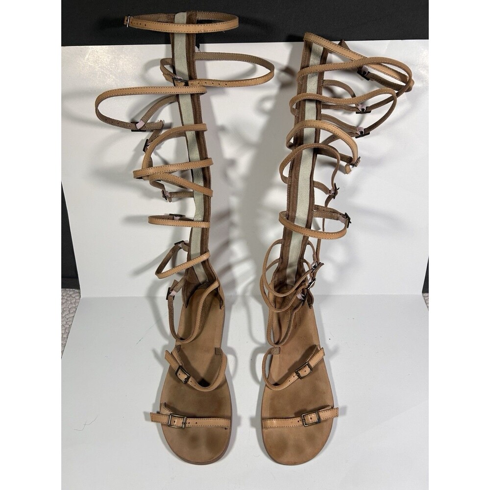 Free People Womens 7.5 Leather Knee High Jeffrey Campbell Gladia Sandals Boho